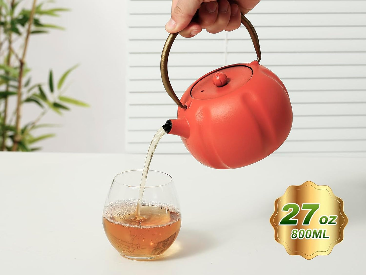 Pumpkin - Shaped Orange Cast Iron Teapot: A Delightful Fusion of Whimsy, Durability, and Tea - Brewing Excellence