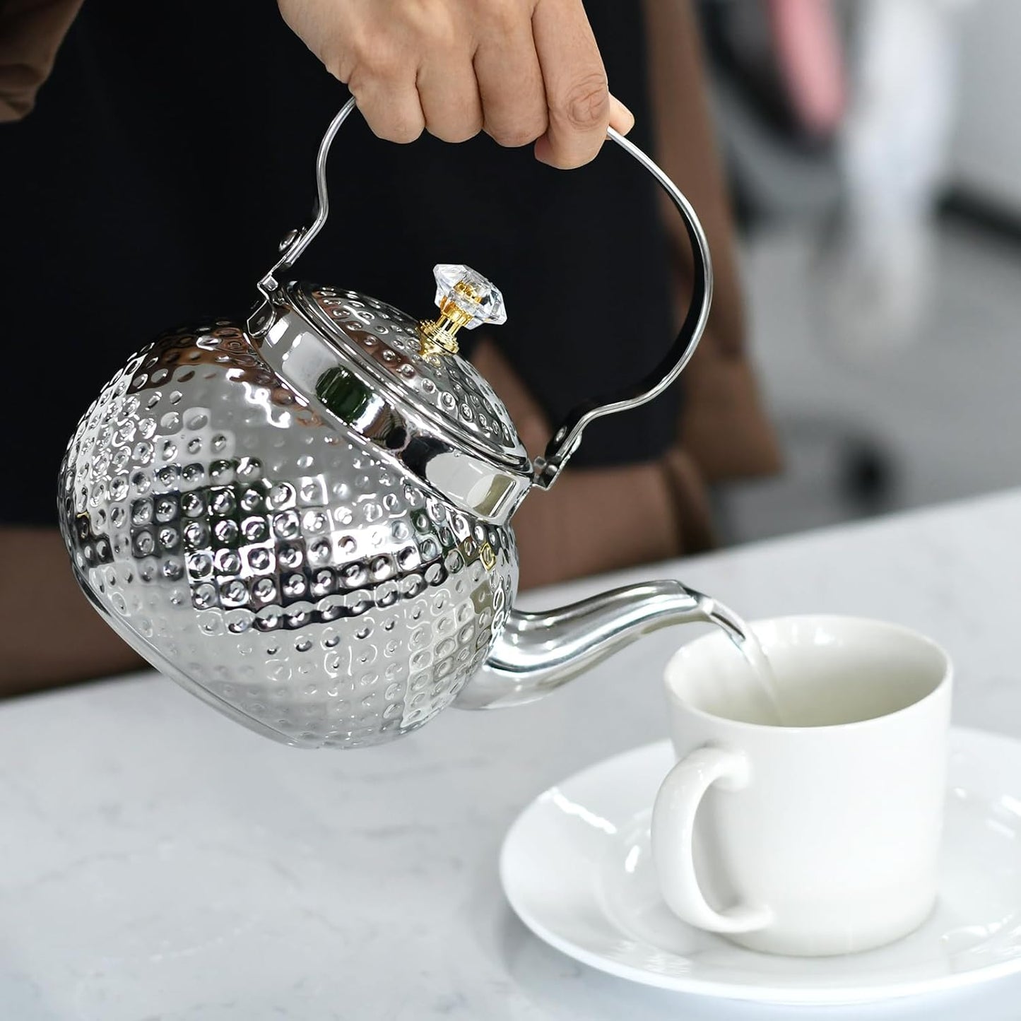 Stainless Steel Teapot with Hammered Texture: A Symphony of Elegance, Durability, and Tea - Brewing Mastery