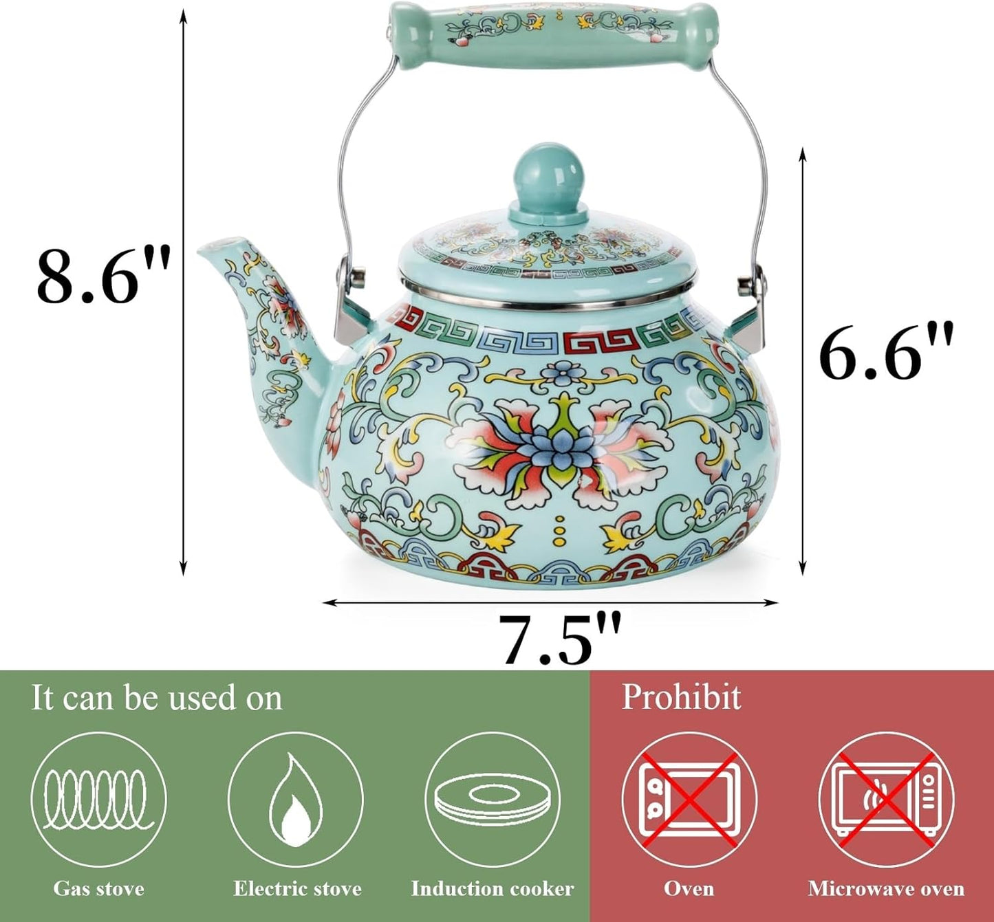 Enamel Teapot with Floral Pattern: A Fusion of Art, Function, and Versatility