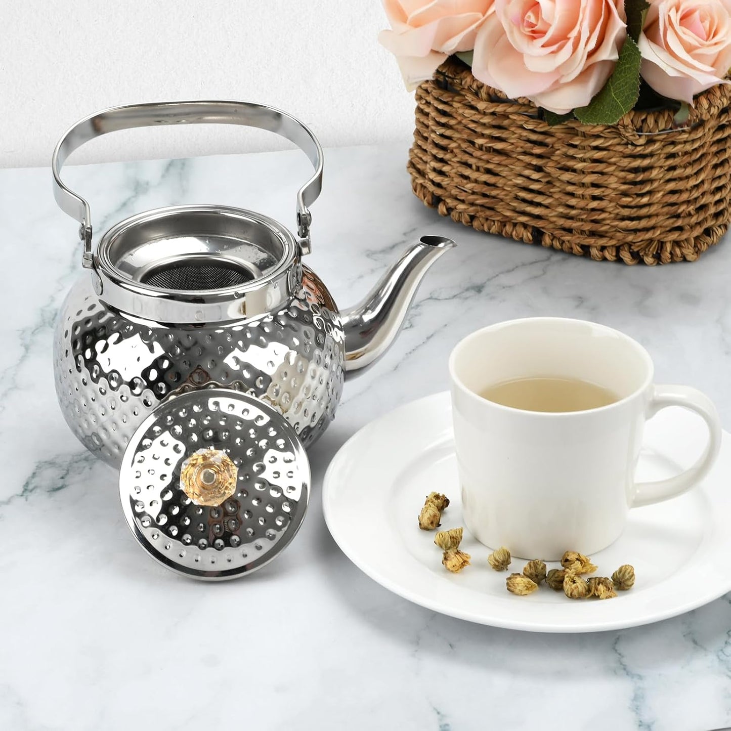 Stainless Steel Teapot with Hammered Texture: A Symphony of Elegance, Durability, and Tea - Brewing Mastery