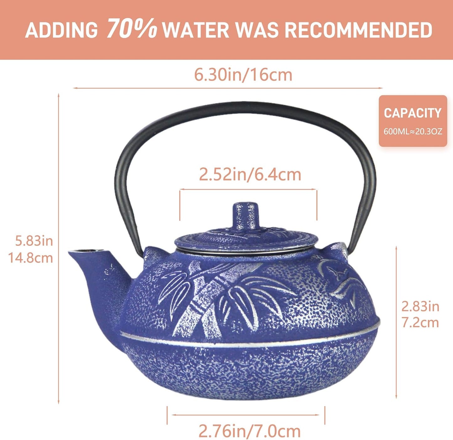 Blue Cast Iron Teapot with Bamboo Pattern: A Blend of Elegance, Functionality, and Cultural Charm