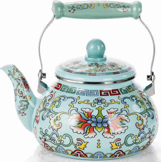 Enamel Teapot with Floral Pattern: A Fusion of Art, Function, and Versatility