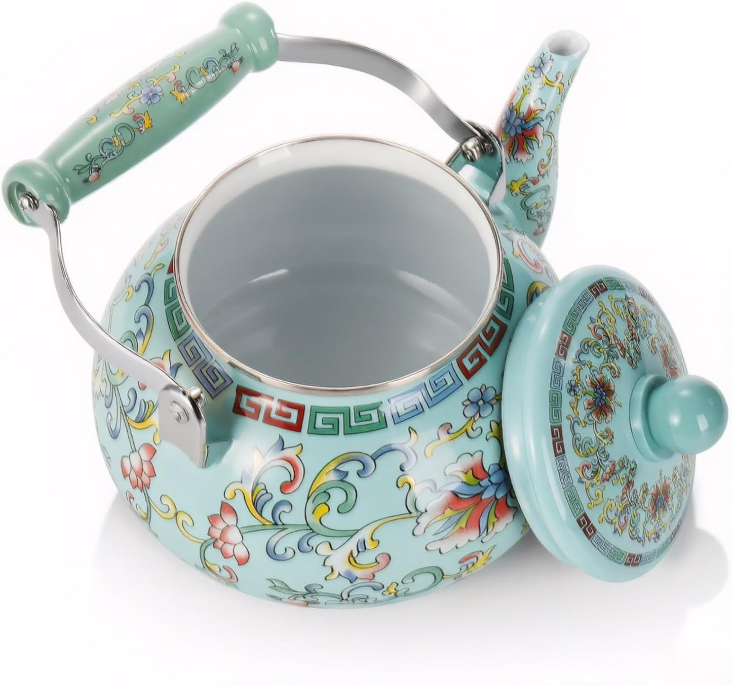 Enamel Teapot with Floral Pattern: A Fusion of Art, Function, and Versatility